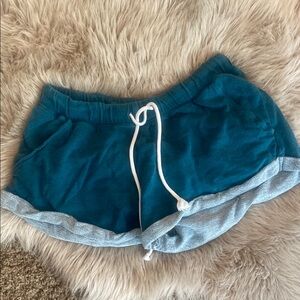 Teal and Gray Casual Shorts
